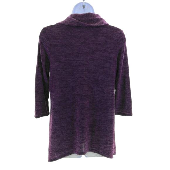 Amana Apparel Purple Cowl Neck Asymmetric Hem Top - Women's Size Small - Chic - Picture 3 of 3